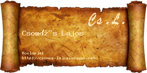 Csomós Lajos névjegykártya